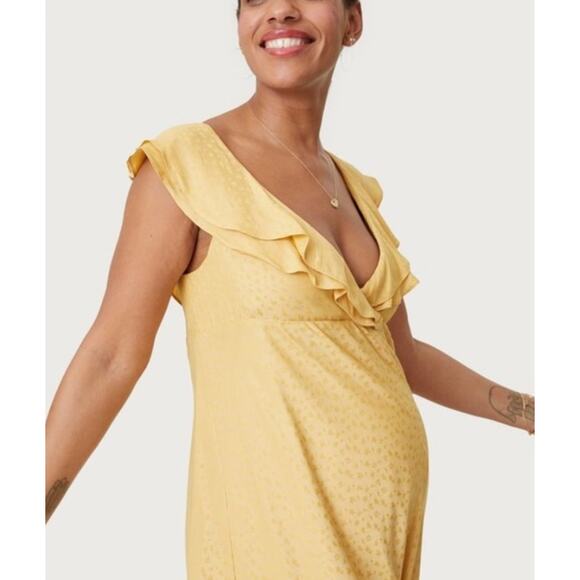 NWT Hatch Emily Dress in Canary Yellow Maxi Ruffle Sleeveless- Size 3/ Large - Picture 2 of 9